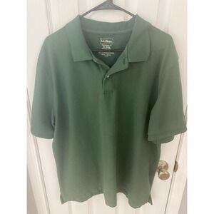 L.L.Bean Men's Traditional Fit XL Premium Double Pique Polo Shirt Green Preppy